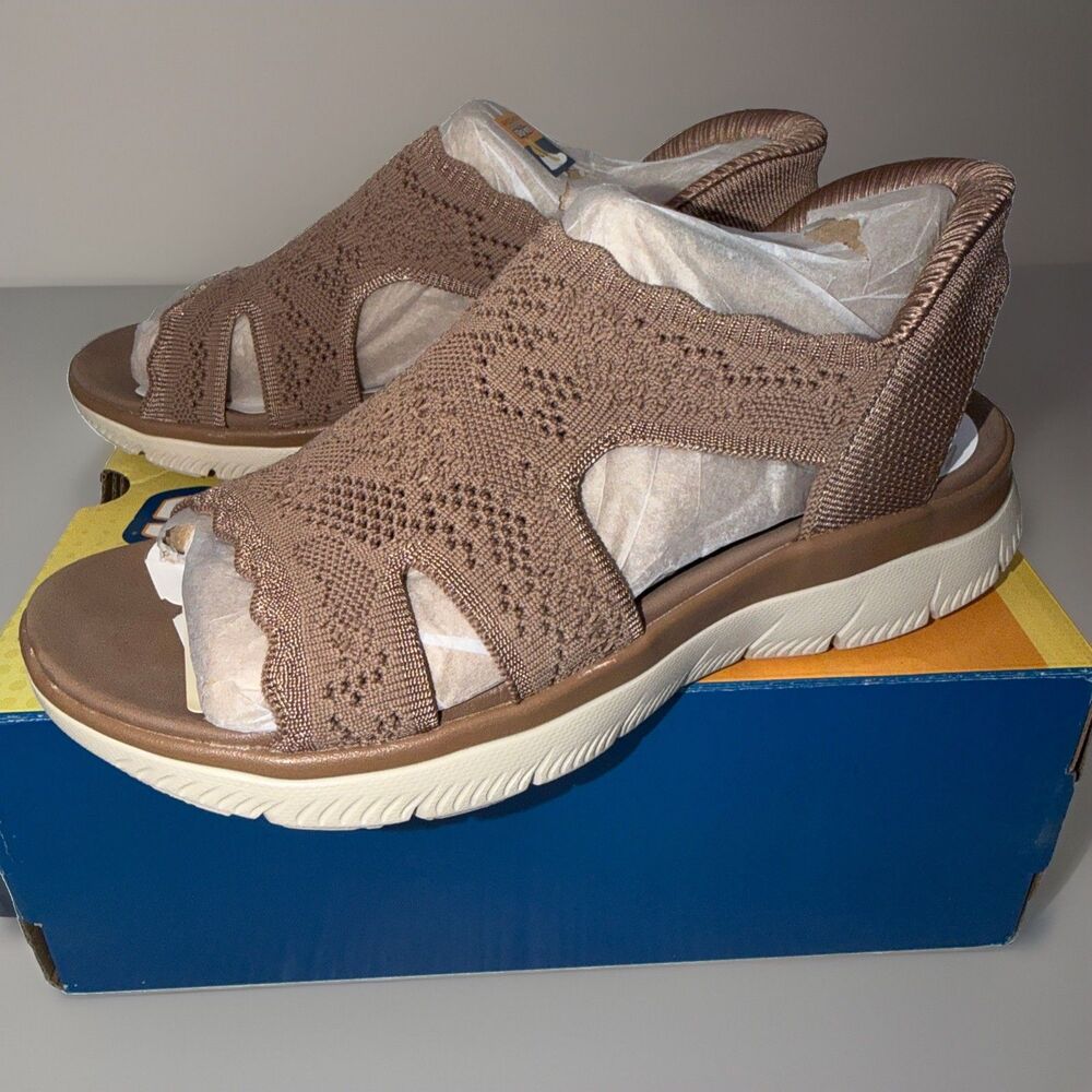 NIB Skechers Summits Delightful Love Slipin Hands free Sandals Mocha Sz 7.5